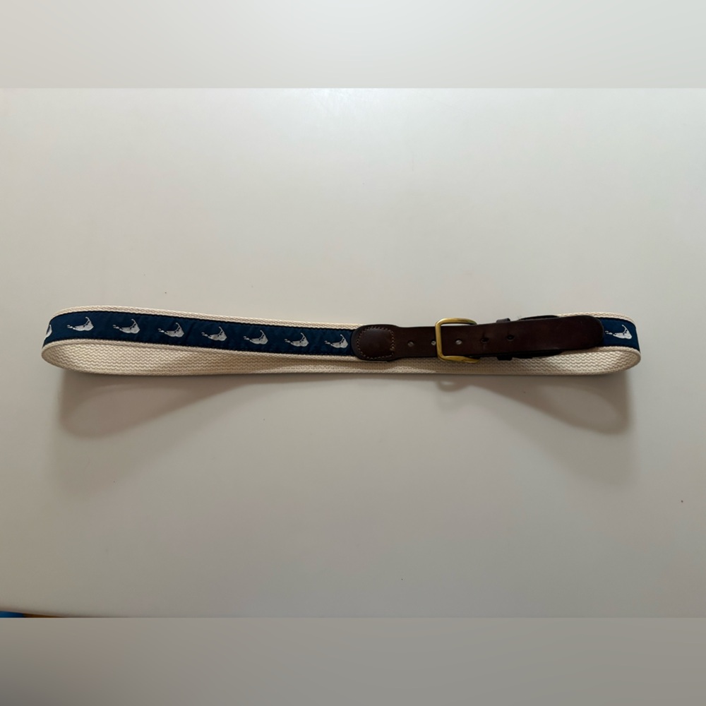 Men's Blue and Brown Nantucket Belt size 40
Brass buckle